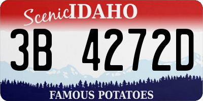 ID license plate 3B4272D