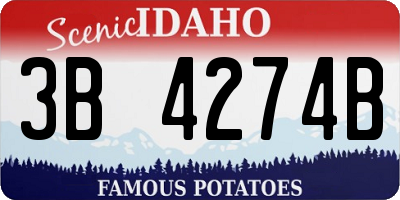 ID license plate 3B4274B