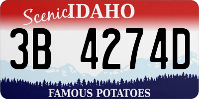 ID license plate 3B4274D