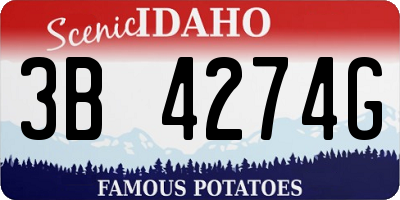 ID license plate 3B4274G