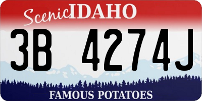ID license plate 3B4274J