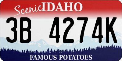 ID license plate 3B4274K
