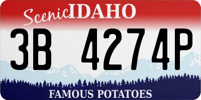 ID license plate 3B4274P
