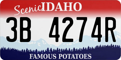 ID license plate 3B4274R