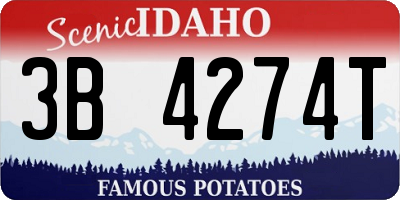 ID license plate 3B4274T