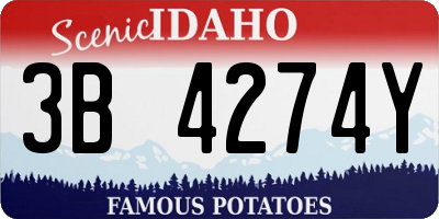ID license plate 3B4274Y
