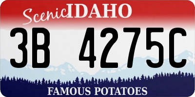 ID license plate 3B4275C