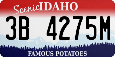 ID license plate 3B4275M