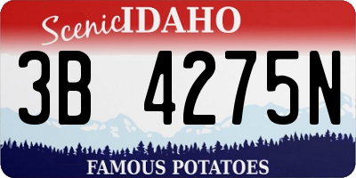 ID license plate 3B4275N