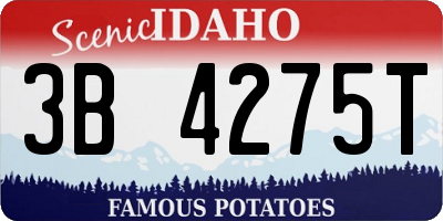 ID license plate 3B4275T
