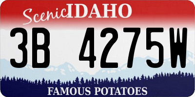 ID license plate 3B4275W