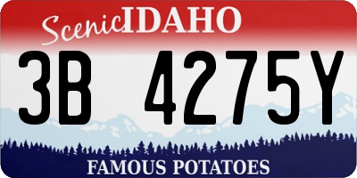 ID license plate 3B4275Y