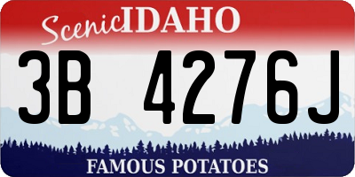 ID license plate 3B4276J