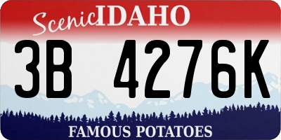 ID license plate 3B4276K