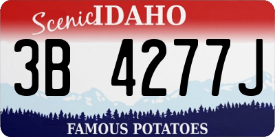 ID license plate 3B4277J