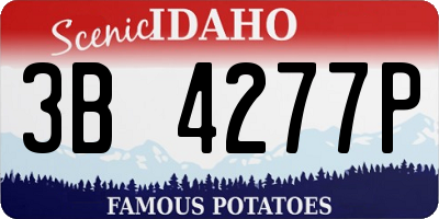 ID license plate 3B4277P