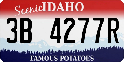 ID license plate 3B4277R
