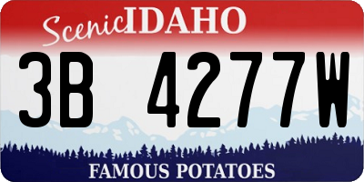 ID license plate 3B4277W