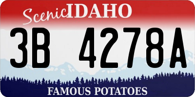 ID license plate 3B4278A