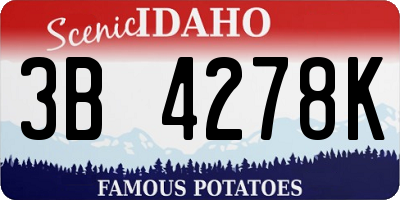 ID license plate 3B4278K