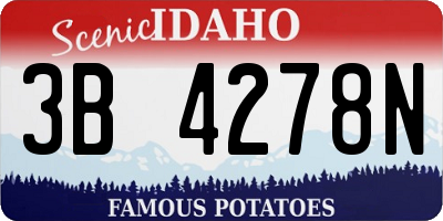 ID license plate 3B4278N