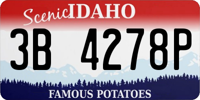ID license plate 3B4278P