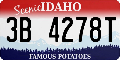 ID license plate 3B4278T
