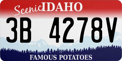 ID license plate 3B4278V