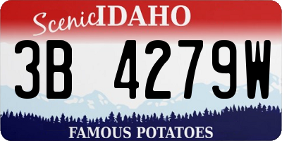 ID license plate 3B4279W
