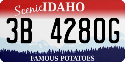 ID license plate 3B4280G