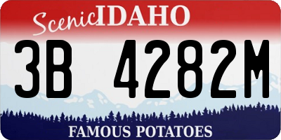 ID license plate 3B4282M
