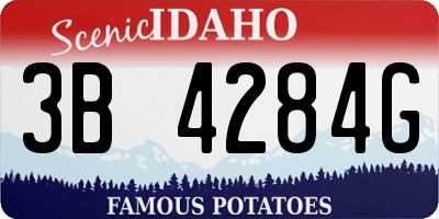 ID license plate 3B4284G