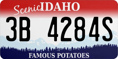 ID license plate 3B4284S