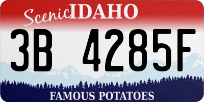 ID license plate 3B4285F