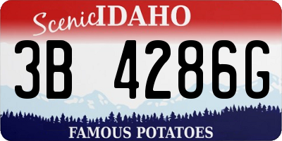 ID license plate 3B4286G