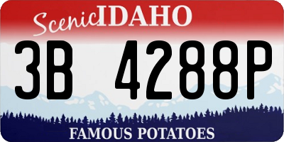 ID license plate 3B4288P