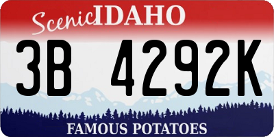 ID license plate 3B4292K