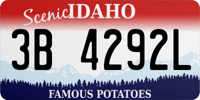 ID license plate 3B4292L