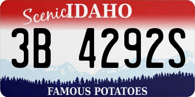 ID license plate 3B4292S