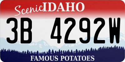 ID license plate 3B4292W