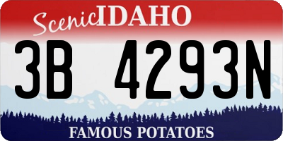 ID license plate 3B4293N
