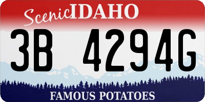 ID license plate 3B4294G