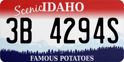 ID license plate 3B4294S
