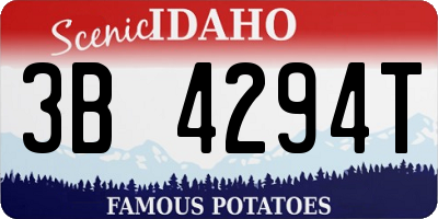 ID license plate 3B4294T