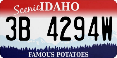 ID license plate 3B4294W