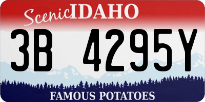 ID license plate 3B4295Y