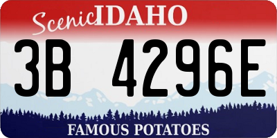 ID license plate 3B4296E