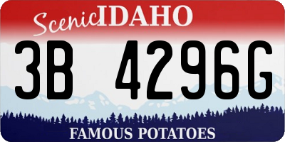 ID license plate 3B4296G