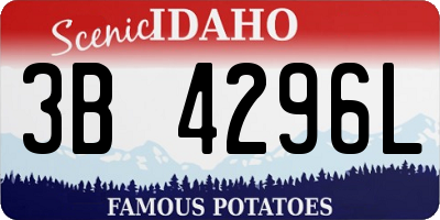 ID license plate 3B4296L
