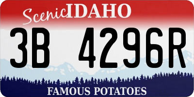 ID license plate 3B4296R